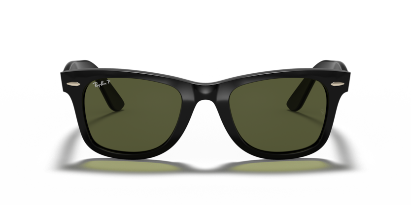 RAYBAN PLASTIC BLACK GREEN SQUARE FULL SUNGLASS