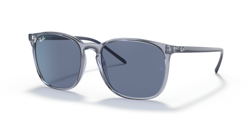 RAYBAN PLASTIC SQUARE TRANSPARENT BLUE FULL SUNGLASS