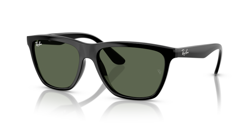 RAYBAN PLASTIC BLACK DARK GREEN WAYFARER FULL SUNGLASS