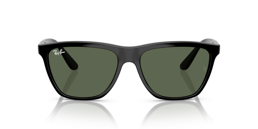 RAYBAN PLASTIC BLACK DARK GREEN WAYFARER FULL SUNGLASS