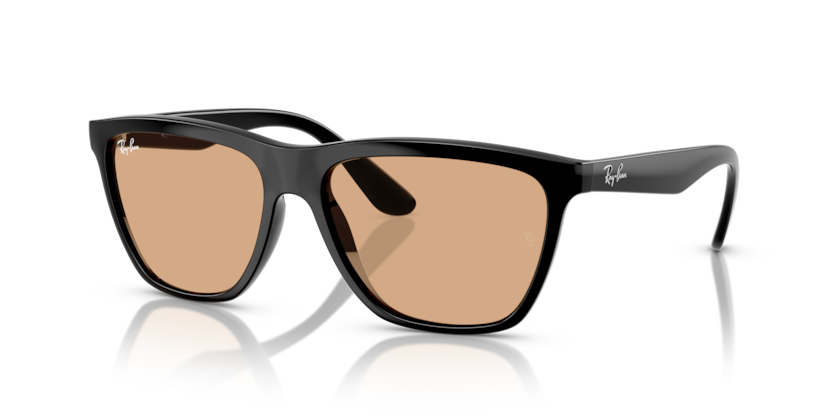 RAYBAN PLASTIC SQUARE BLACK BROWN FULL SUNGLASS