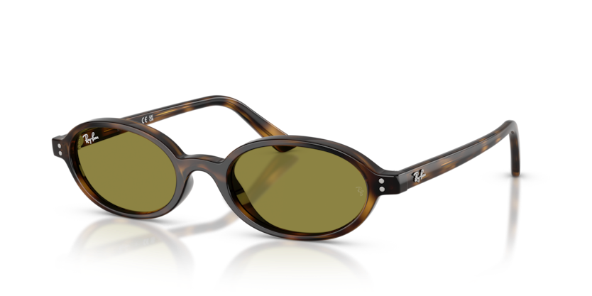 RAYBAN PLASTIC HAVANA OVAL FULL SUNGLASS