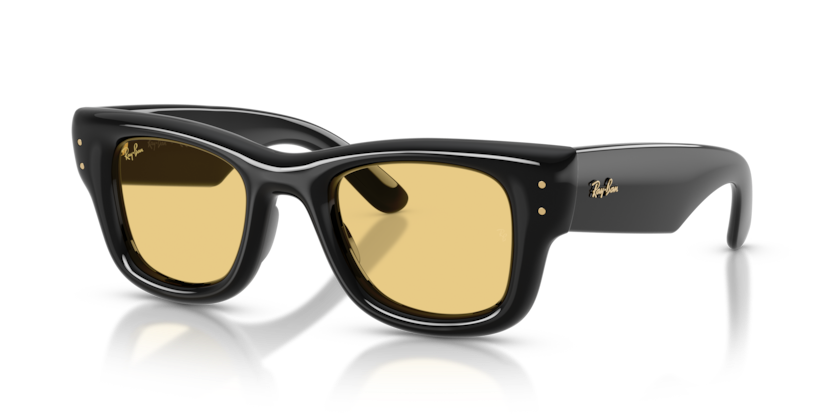 RAYBAN PLASTIC BLACK YELLOW SQUARE FULL SUNGLASS