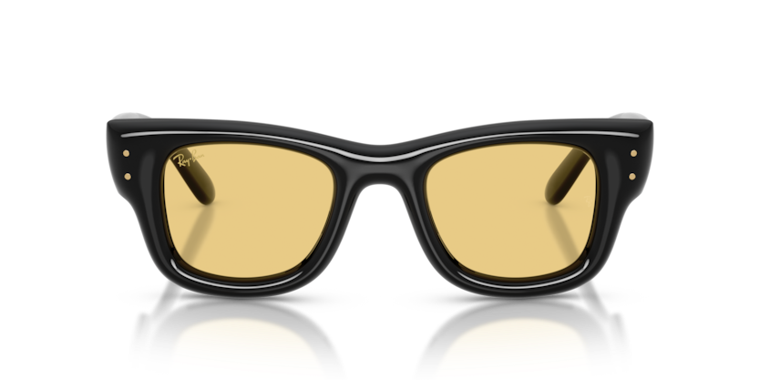 RAYBAN PLASTIC BLACK YELLOW SQUARE FULL SUNGLASS