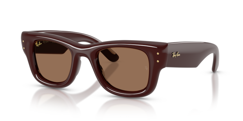 RAYBAN PLASTIC DARK BROWN SQUARE FULL SUNGLASS