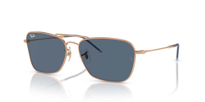RAYBAN METAL SQUARE ROSE GOLD FULL SUNGLASS