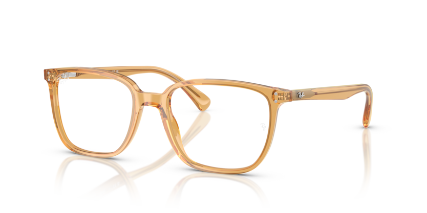 RAYBAN PLASTIC TRANSPARENT LIGHT BROWN SQUARE FULL FRAME
