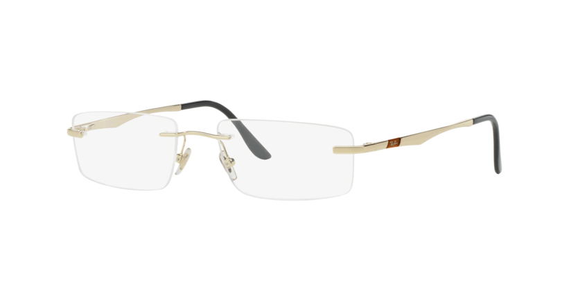 RAYBAN METAL RECTANGLE ARISTA GOLD RIMLESS FRAME