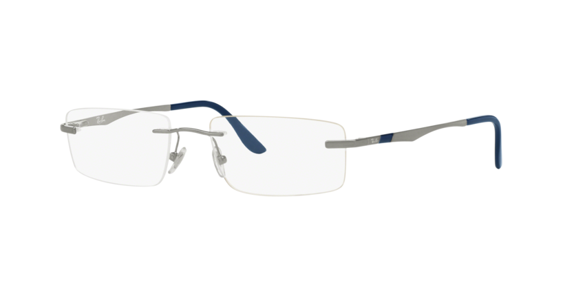 RAYBAN METAL GUNMETAL RECTANGLE RIMLESS FRAME