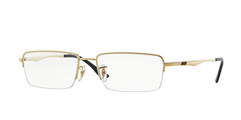 RAYBAN METAL GOLD RECTANGLE SEMI RIM FRAME