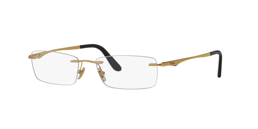 RAYBAN METAL ARISTA GOLD RECTANGLE RIMLESS FRAME