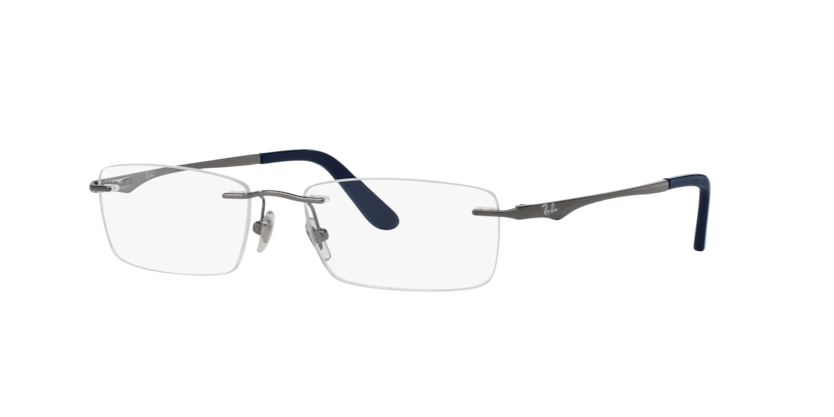 RAYBAN METAL GUNMETAL RECTANGLE RIMLESS FRAME