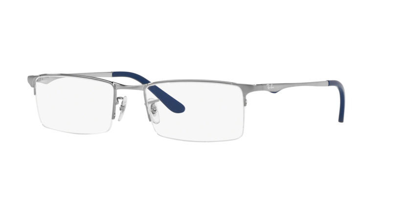 RAYBAN METAL GUNMETAL RECTANGLE SEMI RIM FRAME