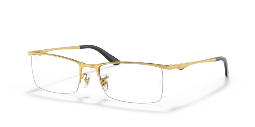 RAYBAN METAL ARISTA GOLD RECTANGLE SEMI RIM FRAME