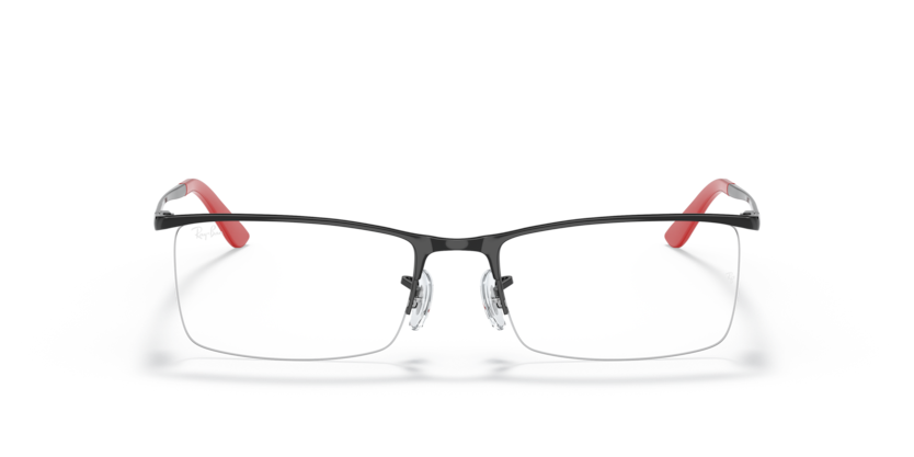 RAYBAN METAL BLACK RECTANGLE SEMI RIM FRAME