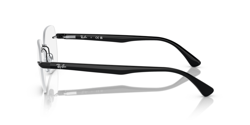 RAYBAN METAL BLACK HEXAGON RIMLESS FRAME