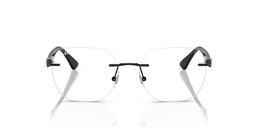 RAYBAN METAL BLACK HEXAGON RIMLESS FRAME