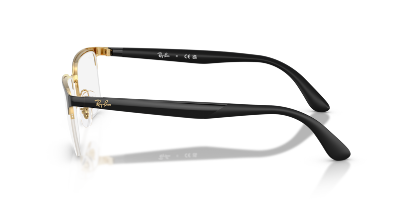 RAYBAN METAL RECTANGLE SEMI RIM BLACK ON GOLD FRAME