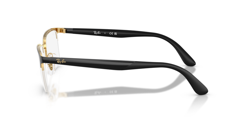 RAYBAN METAL SEMI RIM BLACK GOLD SQUARE FRAME