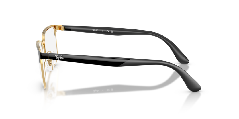 RAYBAN METAL SQUARE BLACK ON GOLD FULL FRAME