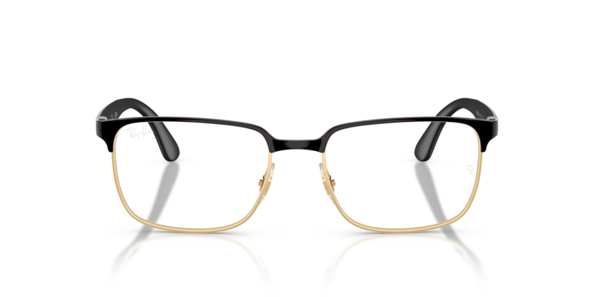 RAYBAN METAL SQUARE BLACK ON GOLD FULL FRAME