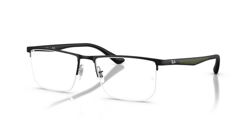 RAYBAN METAL MATT BLACK SQUARE SEMI RIM FRAME