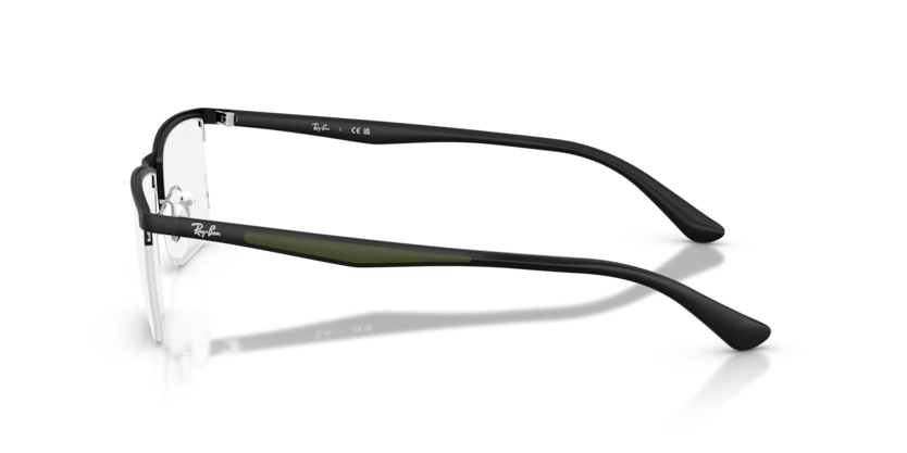 RAYBAN METAL MATT BLACK SQUARE SEMI RIM FRAME