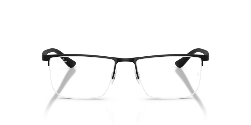 RAYBAN METAL MATT BLACK SQUARE SEMI RIM FRAME