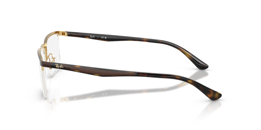 RAYBAN METAL MATTE BROWN ON ARISTA SEMI RIM RECTANGLE FRAME