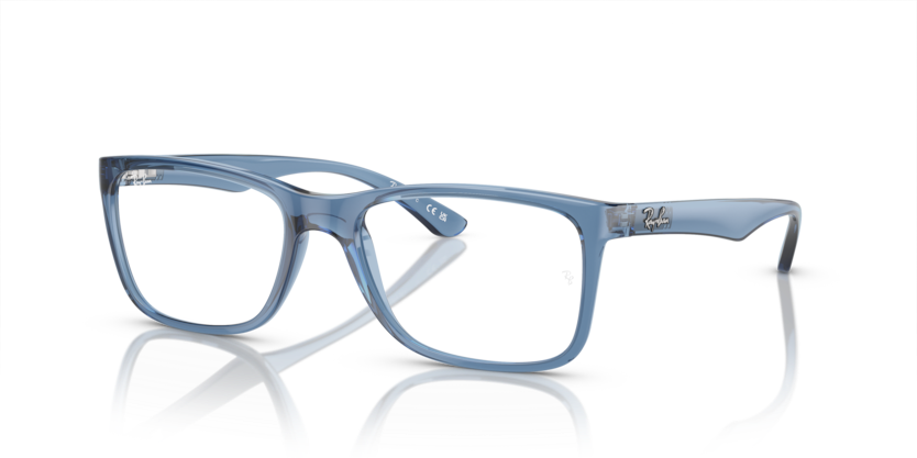 RAYBAN PLASTIC TRANSPARENT BLUE SQUARE FULL FRAME
