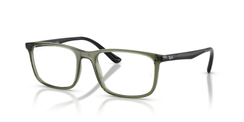 RAYBAN PLASTIC TRANSPARENT GREEN SQUARE FULL FRAME