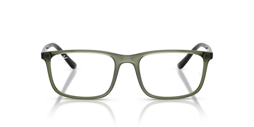 RAYBAN PLASTIC TRANSPARENT GREEN SQUARE FULL FRAME
