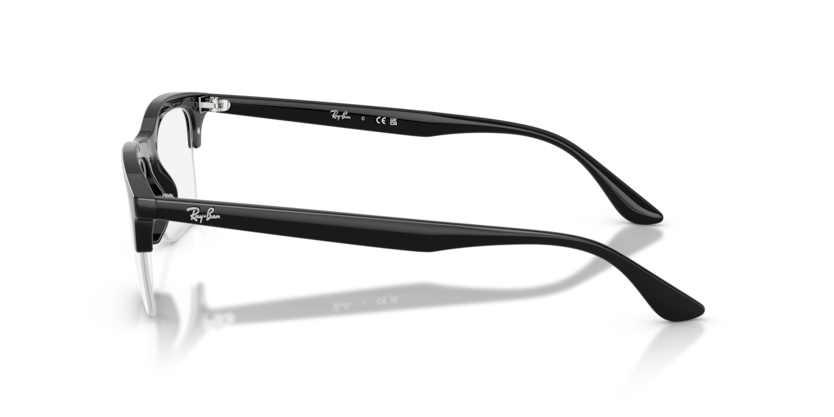 RAYBAN METAL BLACK SQUARE SEMI RIM FRAME