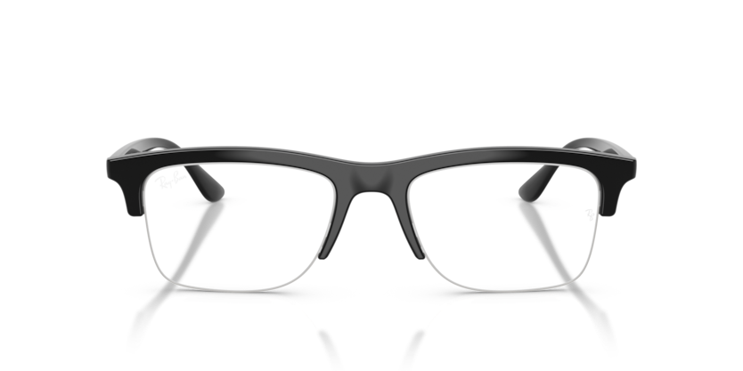 RAYBAN METAL BLACK SQUARE SEMI RIM FRAME