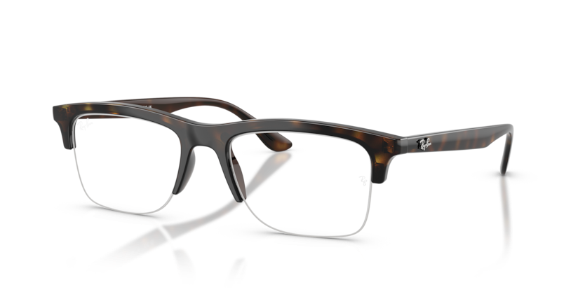 RAYBAN METAL HAVANA SQUARE SEMI RIM FRAME