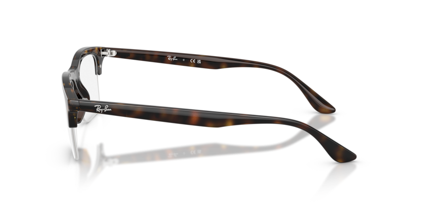 RAYBAN METAL HAVANA SQUARE SEMI RIM FRAME