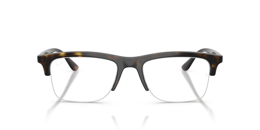 RAYBAN METAL HAVANA SQUARE SEMI RIM FRAME