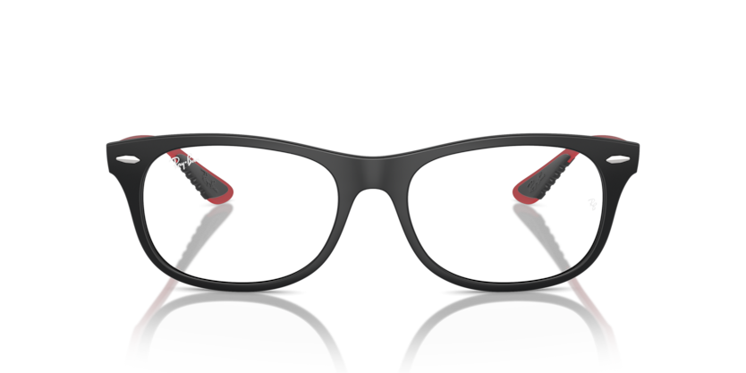 RAYBAN FERRARI PLASTIC MATTE BLACK RED SQUARE FULL FRAME