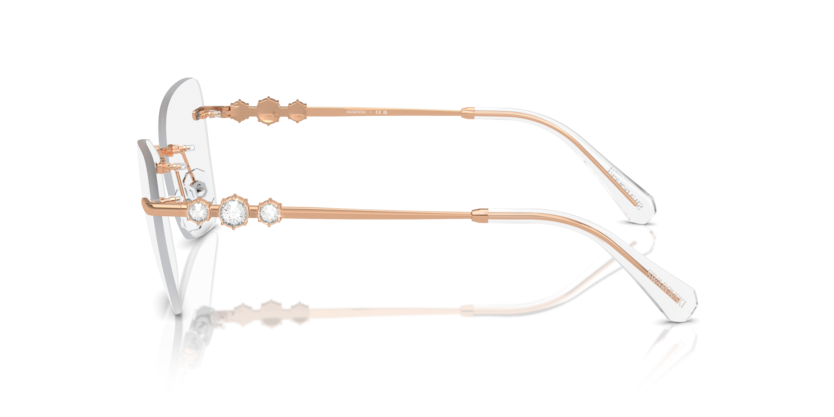 SWAROVSKI METAL ROSE GOLD IRREGULAR RIMLESS FRAME