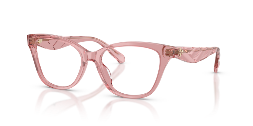 TORY BURCH PLASTIC TRANSPARENT PINK CATEYE FULL FRAME