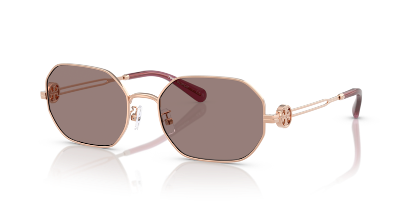 TORY BURCH METAL LIGHT ROSE GOLD IRREGULAR FULL SUNGLASS