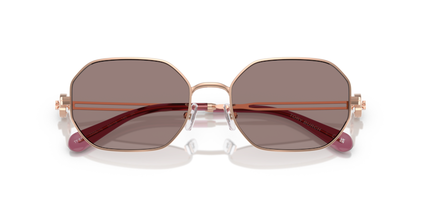 TORY BURCH METAL LIGHT ROSE GOLD IRREGULAR FULL SUNGLASS