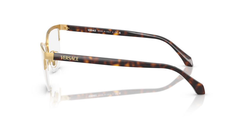 VERSACE METAL GOLD CATEYE SEMI RIM FRAME