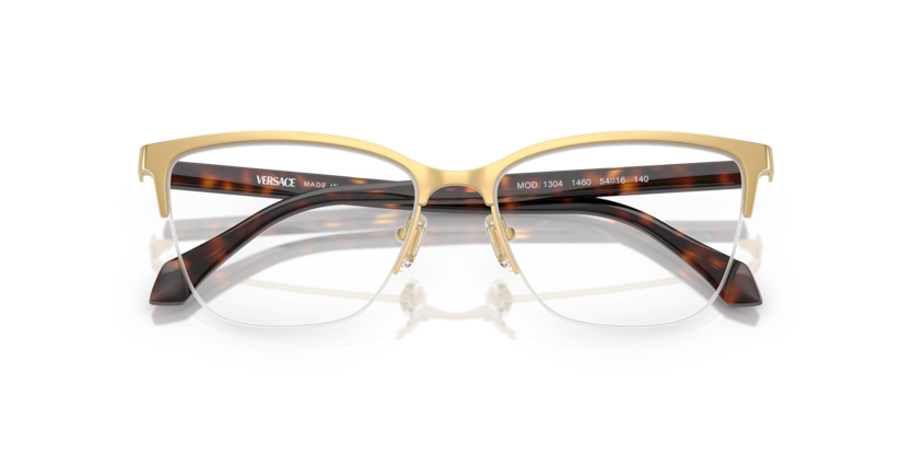 VERSACE METAL GOLD CATEYE SEMI RIM FRAME