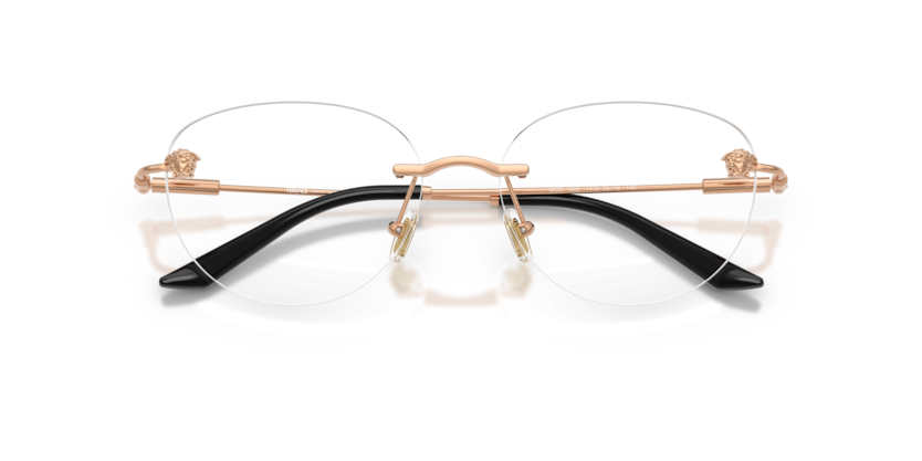 VERSACE METAL ROUND ROSE GOLD RIMLESS FRAME