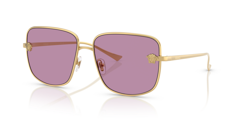 VERSACE METAL GOLD SQUARE FULL SUNGLASS