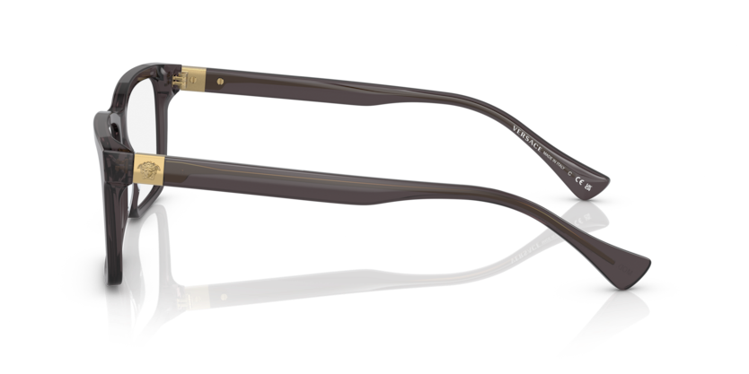 VERSACE PLASTIC TRANSPARENT GREY RECTANGLE FULL FRAME