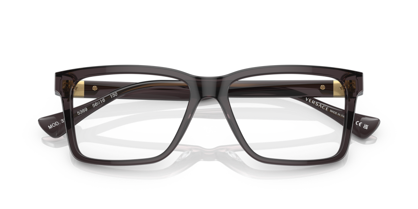 VERSACE PLASTIC TRANSPARENT GREY RECTANGLE FULL FRAME