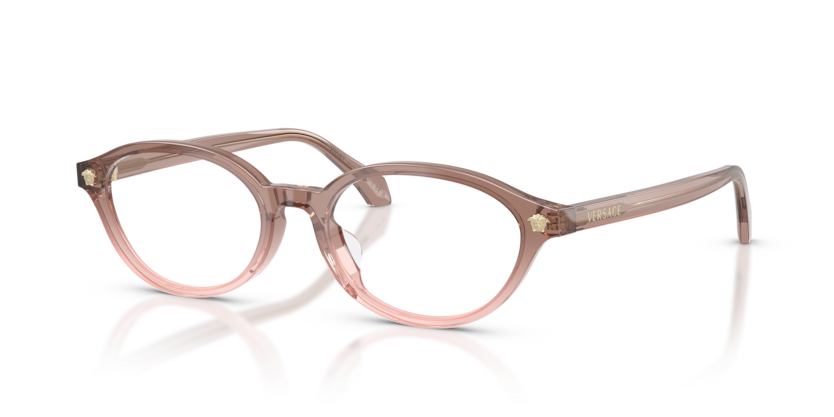 VERSACE PLASTIC OVAL BROWN PINK FULL FRAME