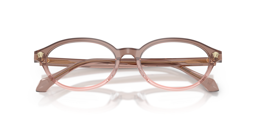 VERSACE PLASTIC OVAL BROWN PINK FULL FRAME